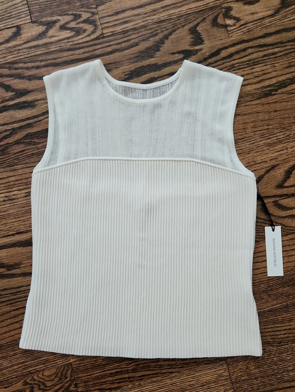 Banana Republic Ivory Ribbed Sleeveless Top Size Medium